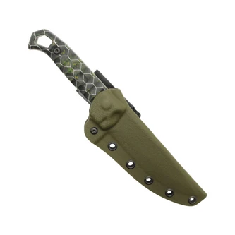 TOPS Knives, Brakimo Vegas Forge Stainless Damascus Fixed Blade Survival Knife w/ Voodoo Resins Hulk Caged Scales TOPS Knives, Brakimo Vegas Forge Stainless Damascus Fixed Blade Survival Knife w/ Voodoo Resins Hulk Caged Scales