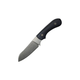 Bradford Knives: Guardian3 Gen 2 Sheepsfoot 3D Navy Blue Richlite, Stonewash M390, Leather Sheath - 3SF-140-M390-2
