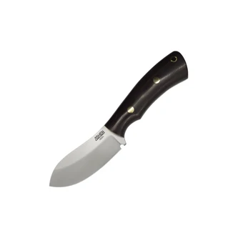 Lishen Knives Puma, Burgundy Canvas Micarta w/ Brass Pins and Black Liners, AEB-L