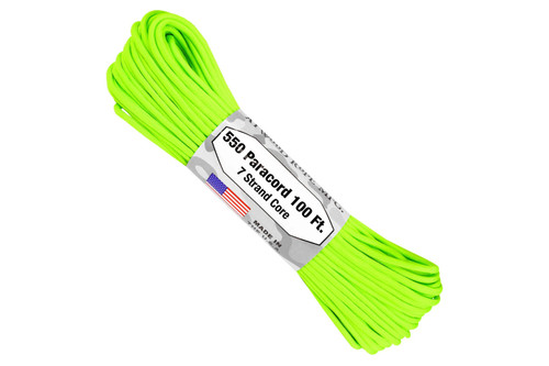 Atwood 550 Paracord 100' Neon Green