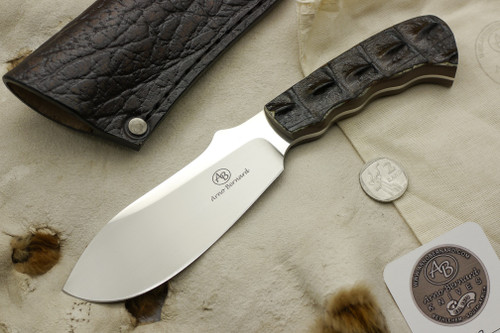 Arno Bernard Knives - Giant Series - Custom Rhino Fixed Blade Knife w/ Crocodile Leather Handle