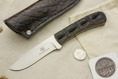 Arno Bernard Knives - Grazer Series - Custom Kudu Fixed Blade Knife w/ Crocodile Leather Handle - 1