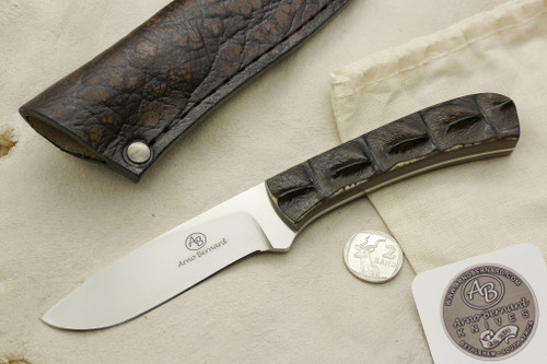 Arno Bernard Knives - Grazer Series - Custom Kudu Fixed Blade Knife w/ Crocodile Leather Handle - 3