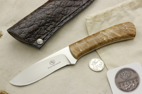 Arno Bernard Knives - Grazer Series - Custom Kudu Fixed Blade Knife w/ Maple Burl Handle