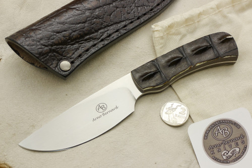 Arno Bernard Knives - Grazer Series - Custom Warthog Fixed Blade Knife w/ Crocodile Leather Handle