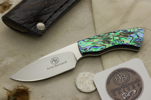 Arno Bernard Knives - Scavenger Series - Custom Gecko Fixed Blade Knife w/ Paua Shell Handle - 2