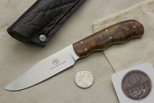 Arno Bernard Knives - Scavenger Series - Custom Vulture Fixed Blade Knife w/ Maple Burl Handle