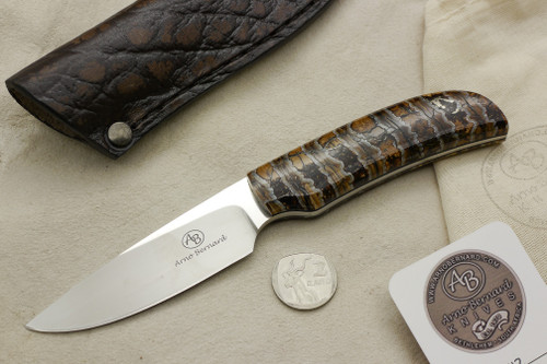 Arno Bernard Knives - Scavenger Series - Custom Wild Dog Fixed Blade Knife w/ Mammoth Molar Handle