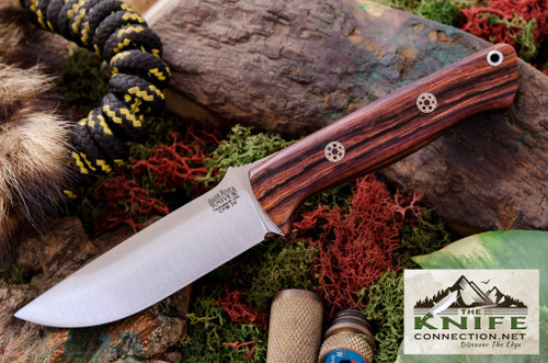 Bark River Knives - Bravo-1 LT - CPM 3V Steel - Cocobolo Handle - Black Liners - Mosaic Pins