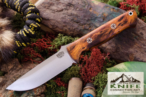 Bark River Knives - Bravo-1 LT - CPM 3V Steel - Desert Ironwood Burl Handle - Red Liners - Mosaic Pins - 3