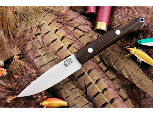 Bark River Knives: Bird & Trout CPM S35VN Steel Fixed Blade Knife w/ Macasser Ebony Handle