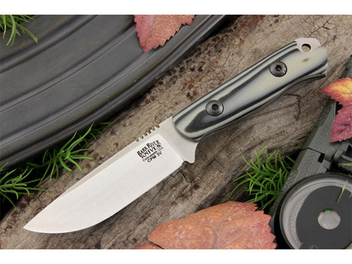 Bark River Knives: Bravo Necker 2, CPM 3V (Satin Finish), Fixed Blade Knife w/ Midnite Tiger G10 Handle