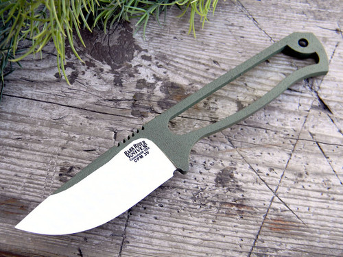 Bark River Knives: Bravo Necker 3V Steel Fixed Blade Knife - Green