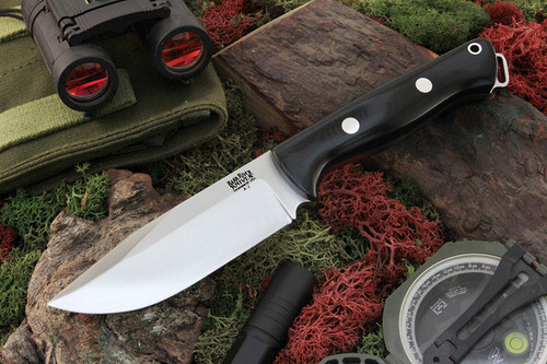 Bark River Knives: Bravo Squad Leader Fixed Blade Knife w/ Black G10 Handle