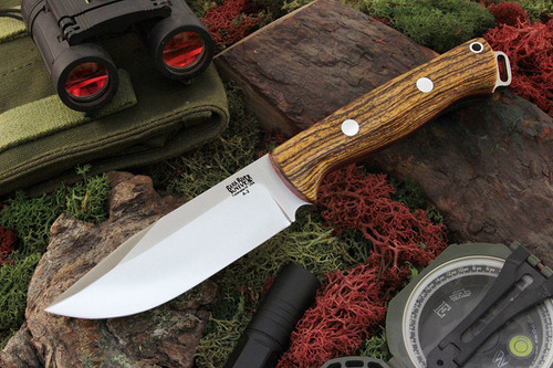 Bark River Knives: Bravo Squad Leader Fixed Blade Knife w/ Bocote Handle & Red Liners