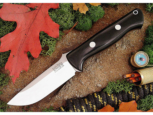 Bark River Knives: Bravo-1 Fixed Blade Knife w/ Black Canvas Micarta Handle