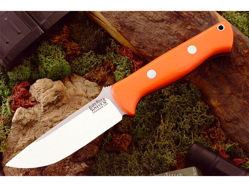 Bark River Knives: Bravo-1 Fixed Blade Knife w/ Blaze Orange G10 Handle