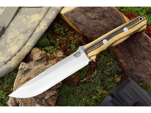 Bark River Knives: Bravo-1.5 CPM 3V Steel Fixed Blade Knife w/ Black & White Ebony Handle - 1