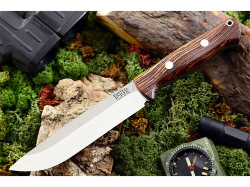 Bark River Knives: Bravo-1.5 Rampless Field (With Thumb Grooves) A2 Steel Fixed Blade Knife w/ Cocobolo Handle - #2