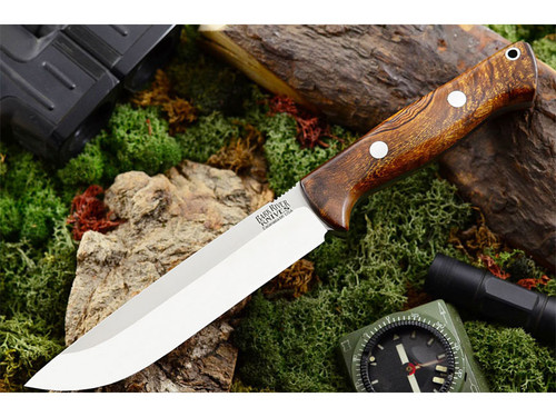 Bark River Knives: Bravo-1.5 Rampless Field (With Thumb Grooves) A2 Steel Fixed Blade Knife w/ Desert Ironwood Handle - #3