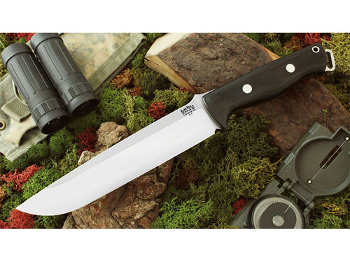 Bark River Knives: Bravo-2, A2 Steel, Fixed Blade Knife w/ Black G10 Handle