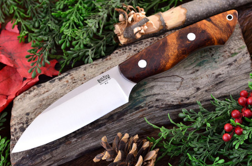 Bark River Knives: Bush Seax Fixed Blade Knife w/ Desert Ironwood Burl Handle - 1