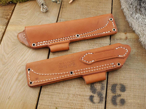 Bark River Knives: Bushcraft Brown "B" Sheath, Right Hand