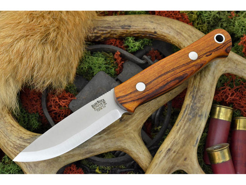 Bark River Knives: Bushcrafter (Jimped Spine) Fixed Blade Knife w/ Desert Ironwood Handle - 3