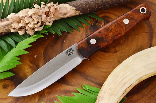 Bark River Knives: Bushcrafter II (2) Fixed Blade Knife w/ Desert Ironwood Burl Handle - 1