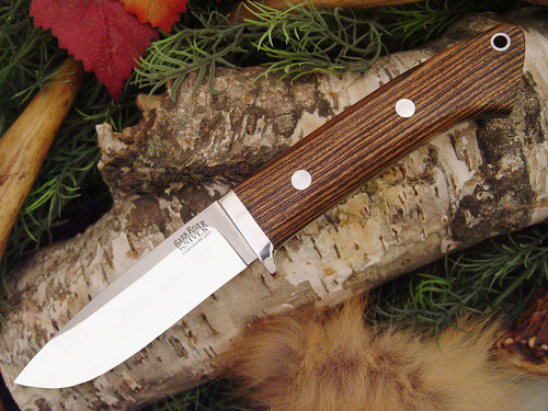 Bark River Knives: Classic Drop Point Hunter Fixed Blade Knife w/ Bocote Handle