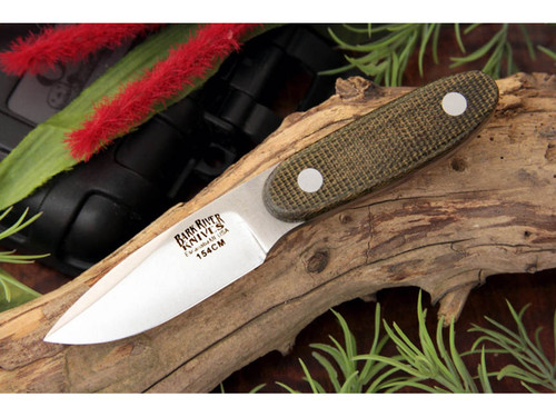 Bark River Knives: EPK (Emergency Preparedness Knife), Fixed Blade Knife w/ Green Canvas Micarta Handle