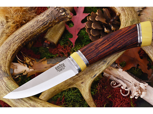 Bark River Knives: Scandi Fixed Blade Knife w/ Cocobolo Handle With Ivory Micarta Spacer & Pommel - 5