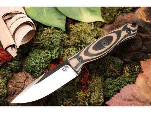 Bark River Knives: STS-4 Fixed Blade Knife w/ Urban Camo G10 Handle (Matte Finish) & Black Blade - SAVE BIG!