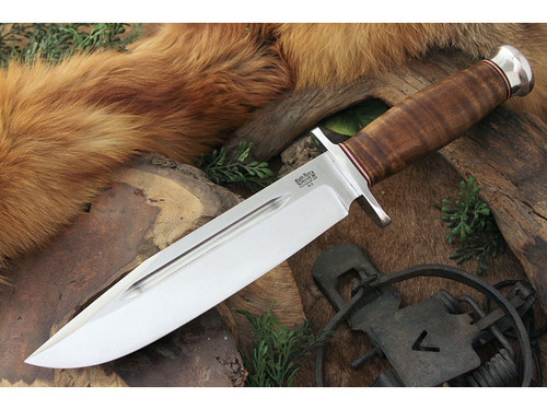 Bark River Knives: Teddy II, Fixed Blade Fixed Blade Knife w/ Dark Curly Maple Handle