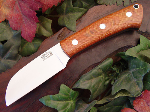 Bark River Knives: TUSK Fixed Blade Knife w/ Natural Canvas Micarta Handle