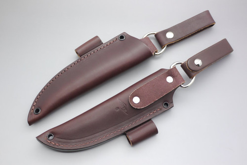 Battle Horse Knives #08 Pouch Style Dangler Sheath w/ Firesteel Loop, Right Hand - Brown