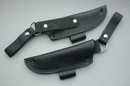 Battle Horse Knives #10 Pouch Style Dangler Sheath w/ Firesteel Loop, Left Hand - Black