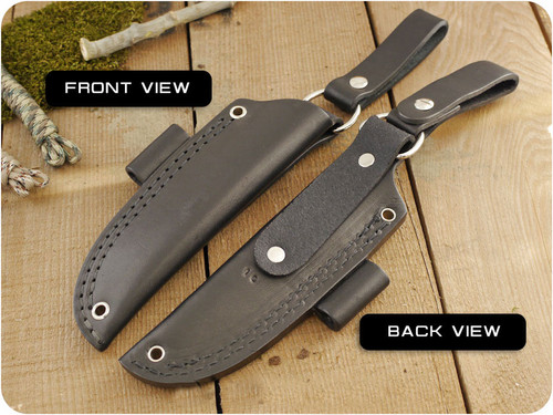 Battle Horse Knives #10 Pouch Style Dangler Sheath w/ Firesteel Loop, Right Hand - Black
