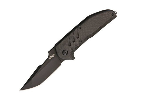 Brous Blades: Strife Blackout Folding Knife w/ Carbon Fiber Handle & Black Finish Blade