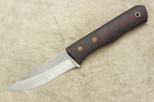 Cumming Bladeworks - Bushmaster - Black and Brown Canvas Micarta - Solid Micarta Pins - AEB-L Steel