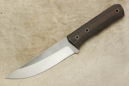 Cumming Bladeworks - Huntmaster - Black and Brown Canvas Micarta - AEB-L Steel