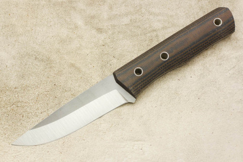 Cumming Bladeworks - Trailmaster - Brown and Black Canvas Micarta - AEB-L Steel