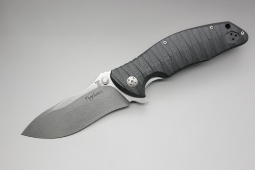 Dendra by LionSteel Knives Typhoon, Folding Knife w/ Textured Black G10 Handle