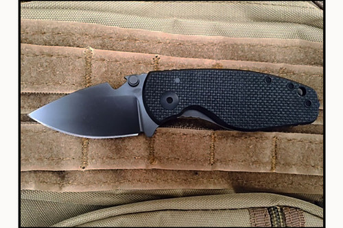 DPx Gear: HEAT Triple Black Folder, Right Hand, Folding Knife w/ Black Textured G10 & Titanium Handle