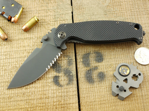 DPx Gear: HEST Folder Triple Black Special Edition ("T3") Right Hand, Folding Knife with Black G10 & Titanium Handle