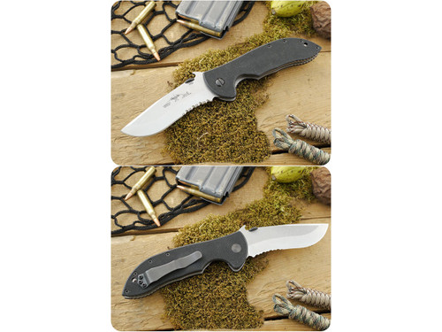 Emerson Knives COMMANDER-SFS, Stonewashed Partially Serrated Blade - Folding Knife