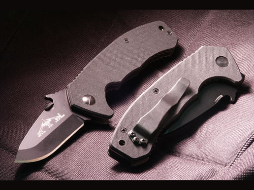 Emerson Knives CQC-14 "SNUBBY" BT, Black Plain Blade - Folding Knife