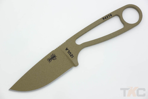 ESEE Izula-DE, Fixed Blade Neck Knife with Skeletized Handle - Dark Earth