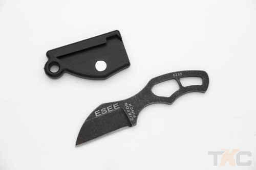 ESEE James Gibson, Pinch - 1095 Carbon Steel - Black Oxide Stonewash Finish - Skeletized Handle