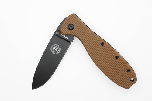 ESEE Knives/BRK: Zancudo Folding Knife, Coyote Brown FRN and Stainless Steel Handle - Black Blade